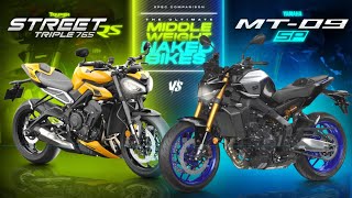 2024 Yamaha MT-09 SP vs Triumph Street Triple RS  ┃ Ultimate Naked Inline-3 Spec Showdown!