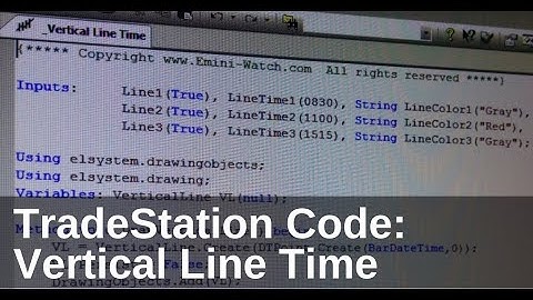 TradeStation Free Indicator: Vertical Line Time