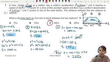 MJ21 P11 Q7 Time Between Stations | May/June 2021 | CAIE A level 9702 Physics