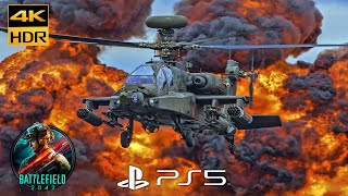 Battlefield 2042 Beta PS5 4K HDR 60FPS Gameplay AH-64 Apache helicopter 52 KIA screenshot 5