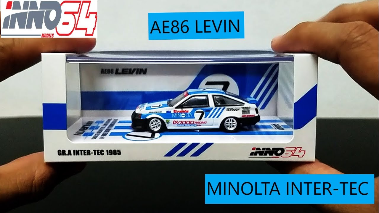 Unboxing Inno 64 Toyota Corolla Levin AE86 #7 MINOLTA TOM'S  GR. A Inter-tec 1985 | AE86 TERBARU
