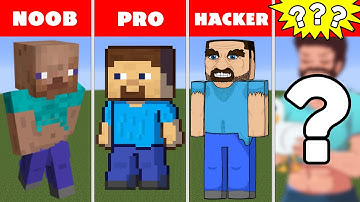 Pixel Art (NOOB vs PRO vs HACKER vs GOD) Steve in Minecraft