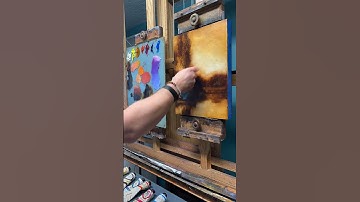 Have you ever seen someone paint in reverse before? Subtractive Tonalist painting on birch panel.