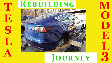 Rebuilding salvage Tesla Model 3 Part 1 Setting on  the trailer.