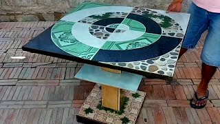 take advantage of redundant ceramic tiles to make a unique garden coffee table # 120