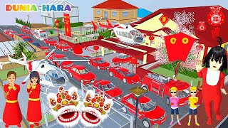 Yuta Rumah Baru Angpao Raksasa Imlek CNY 2023🧧Kumpulkan Mobil Merah Ada Barongsai | Sakura School