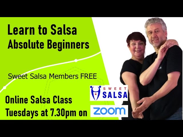 This is your chance to learn to dance salsa online with Julia and Steve from Sweet Salsa in the UK.
We hold online begin