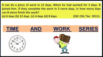 A can do a piece of work in 12 days. When he had worked for 3 days. B joined him. If they