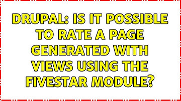 Drupal: Is it possible to rate a page generated with Views using the fivestar module?