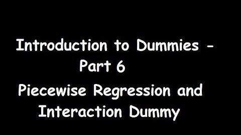 Dummy Variables - Part 6 - Piecewise Regression
