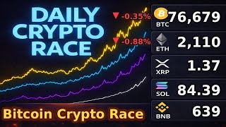 Daily Crypto Race 🔴 LIVE | BTC ETH SOL BNB XRP Bullish Market Watch & Live Price Tracker