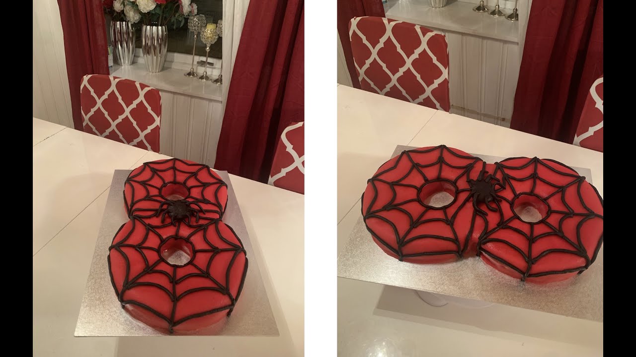 How To Make Eight Number Spider-man Cake - Alphabet 8 Letter Cake Tutorial