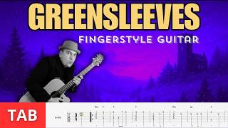 Greensleeves - Fingerstyle Guitar Arrangement Guitar Tab On Screen (2025)