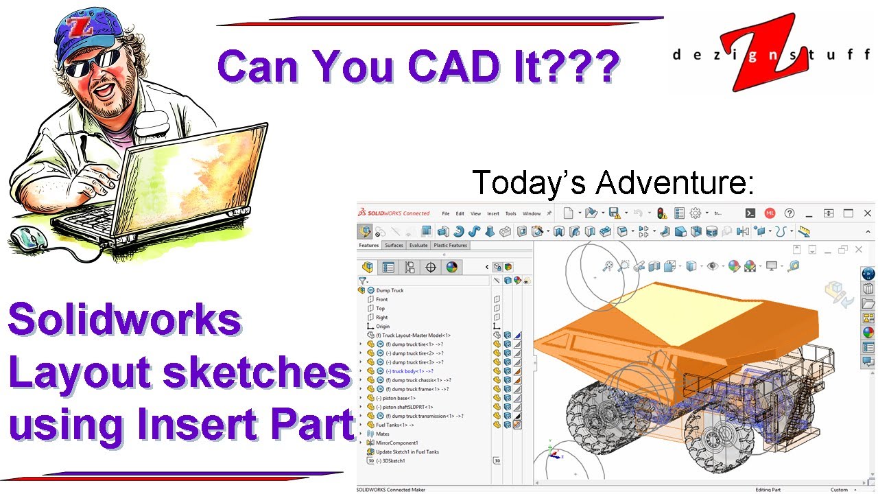 Solidworks Layout sketch techniques using Insert Part - YouTube