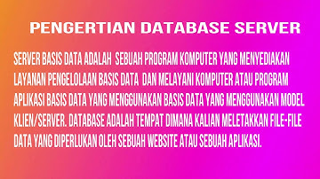 Tutorial konfigurasi Database server