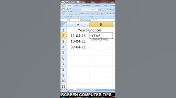 Year Function !! Excel Trick & Tips !! #shorts  #ytshorts    #youtubeshorts   #youtubevideo  #viral