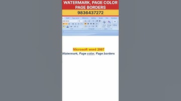 watermark page color page border #msword #msword_computer #mswordforbeginners #mswordshortcuts