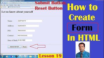 Submit button, reset  button, Create form in html Part 1-Lesson 19