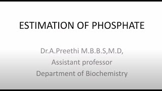 Estimation of phosphate