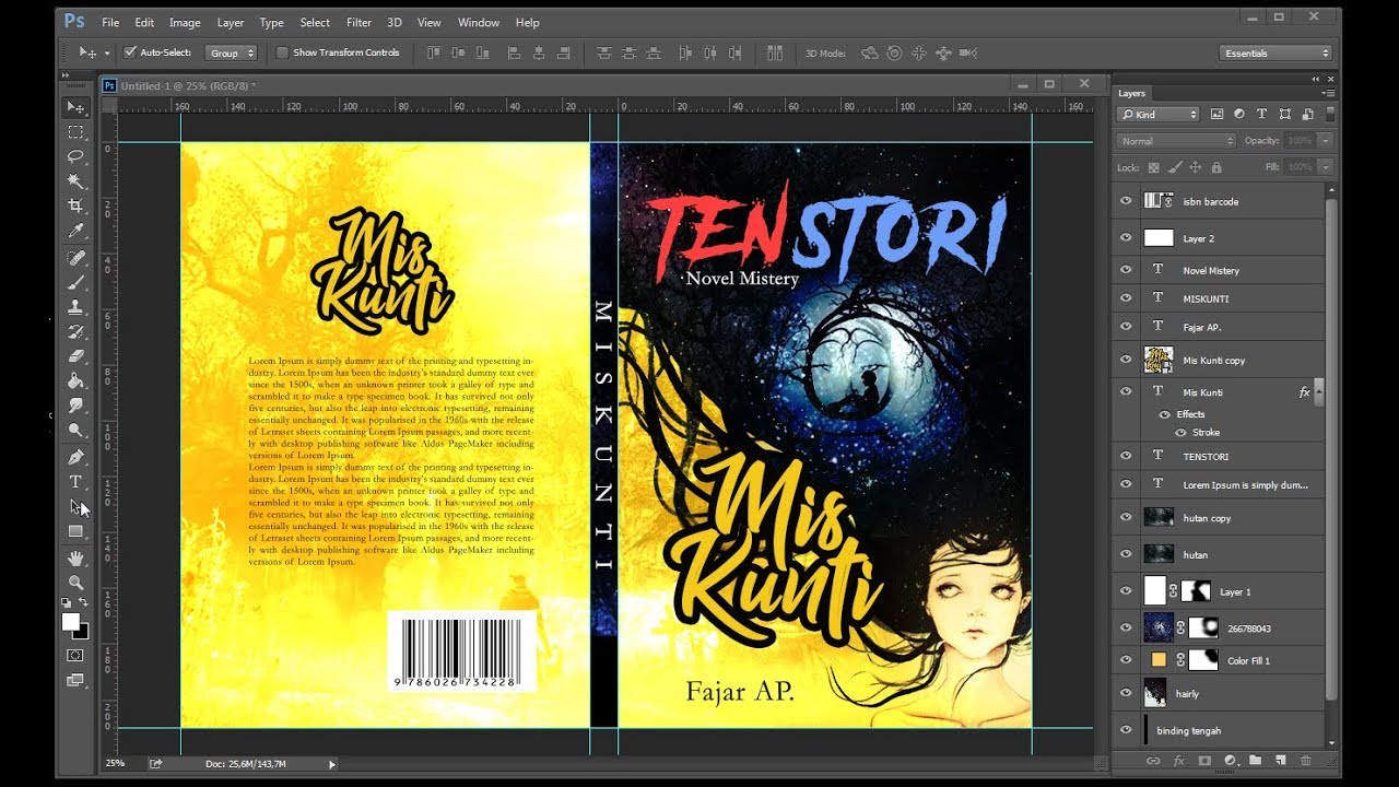 Desain Cover Buku Photoshop Coretan