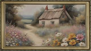 VINTAGE ENGLISH COTTAGE TV ART FRAMED SCREENSAVER FRAME TV ART ABSTRACT PAINTING FRAME FOR WALL 4K