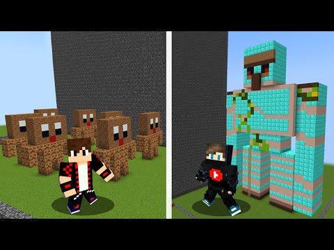 ماين كرافت بناء قولم دايموند عملاق ضد بناء جيش من قولم