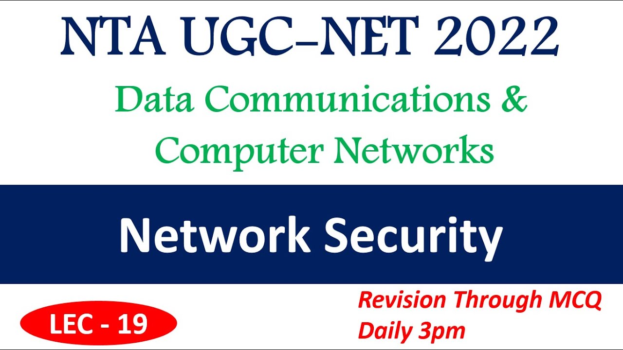 Network Security MCQ Computer Network NTA UGC NET Paper2 YouTube