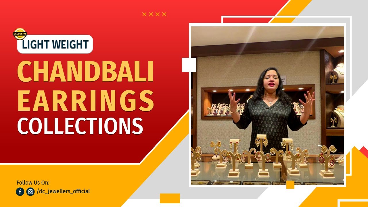 Exclusive Beautiful Light Weight Chandbali Earrings Collections | DC Jewellers,Thrissur