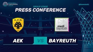 AEK v medi Bayreuth - Press Conference - Basketball Champions League 2017