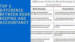 Top 5 Differences Between Book-keeping & Accountancy Class11th