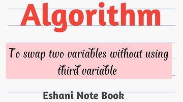 Algorithm to swap two variables without using third variable| Algorithm|