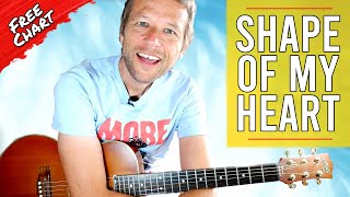 Shape of my heart Guitar lesson - Sting - Tabs on screen