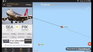 FlightRadar24 Tracking Down CV7757/CLX38F From KSEA To EGPK Part 2 Aproaching Downwind And Landing