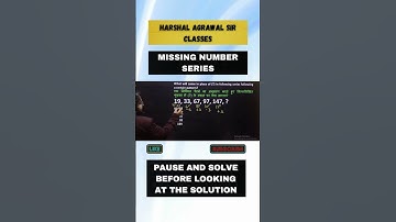 MISSING NUMBER SERIES - HARSHALAGRAWAL SIR #harshalagrawal #missingnumbers #numberseries #shorts