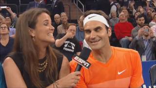Federer & Dimitrov Interview at 2015 BNP Paribas Showdown