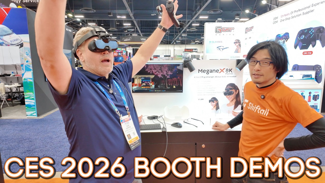 Интервью на стенде CES 2026: Shiftall MeganeX 8K Mark II и AddCon+ для контроллера Quest 3.