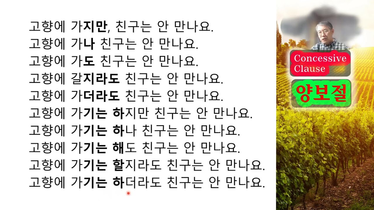 Study all the Korean Concessive Clauses - YouTube