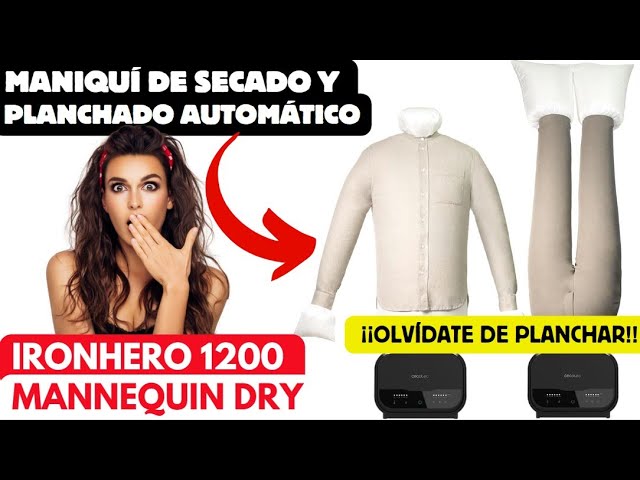 Cecotec Maniquí de Planchado y Secado IronHero 1200 Mannequin Dry. 1200 W, Elimina Arrugas y Desodoriza, Camisa y pantalón, Autonomía 180 min, Control Táctil, Temporizador, Temperatura Regulable