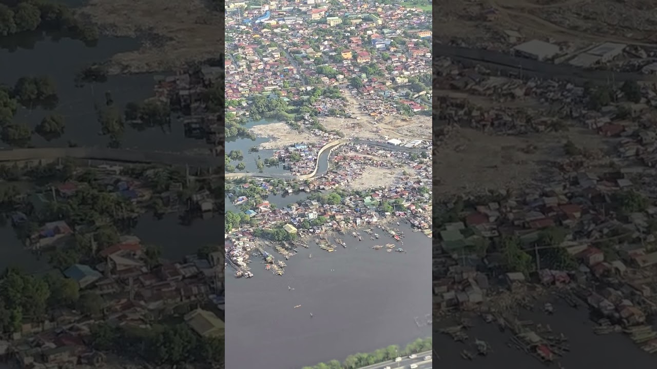 Thai airways flying over Cavite and Manila towards Naia. TG620