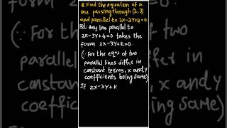 Parallel Line Equation | Through (2,3) | #mathshorts #slopes #parallel_lines #equationofaline