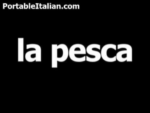 Italian word for fishing is la pesca 