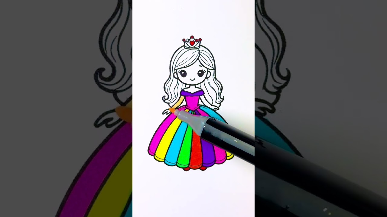 Princess Rainbow Hair 👑 DIY Glitter Art 