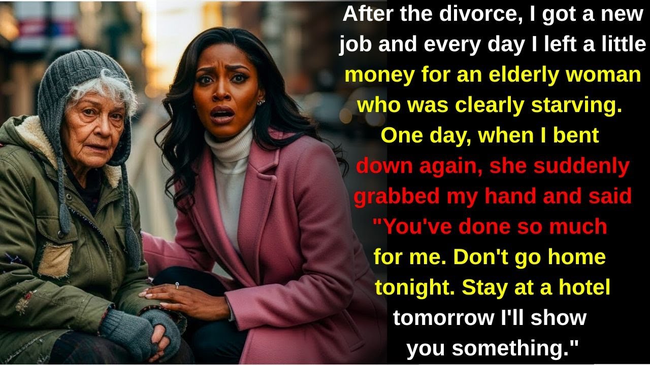 I gave the old lady some change every day. One day she stopped me and said, “…”