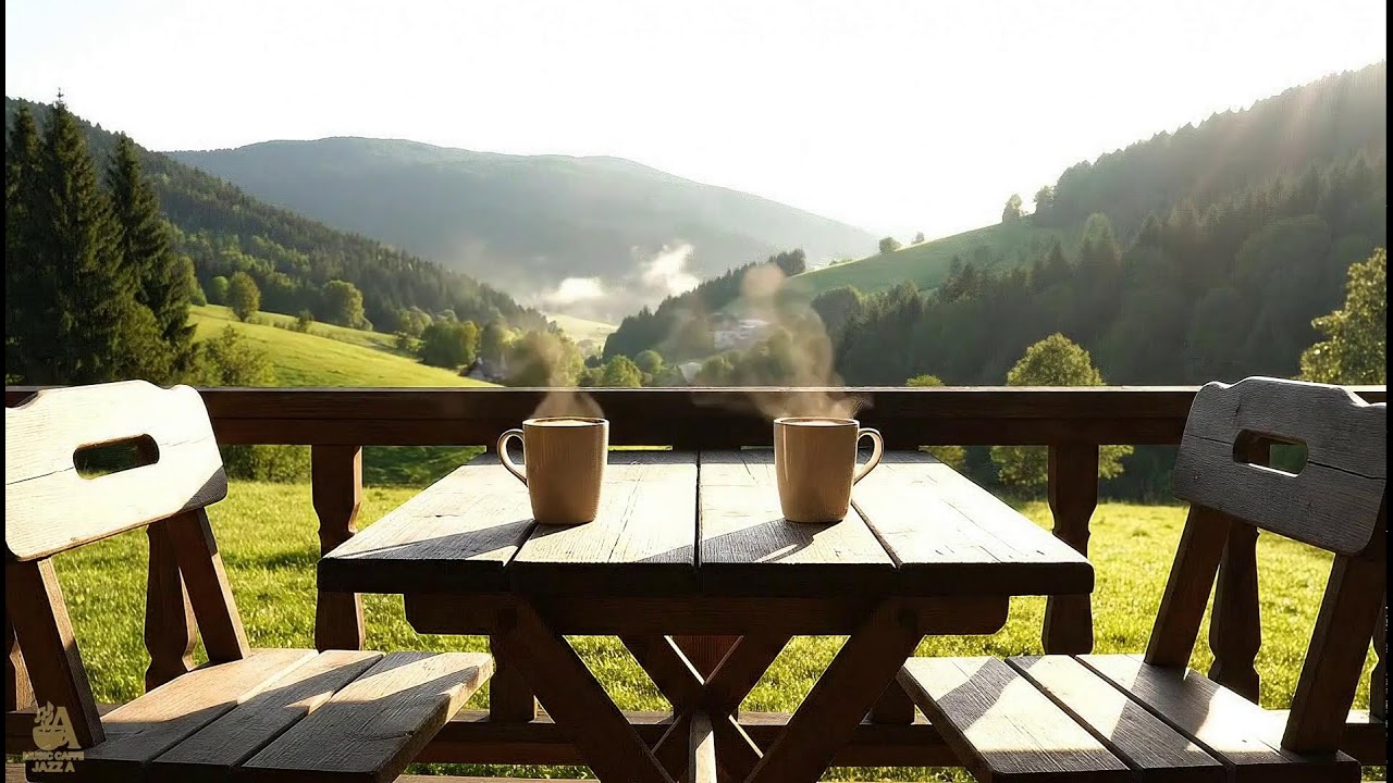 Relaxing Jazz Cafe Ambience for Stress Relief | Gentle Jazz Piano with Nature Sounds for Work ☕☕☕