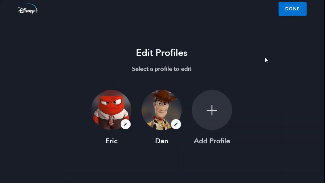 Creating and managing Disney+ profiles