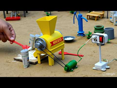 DIY Tractor-Powered Animal Feed Processing Machine | Diy farminig machine @toyfeen