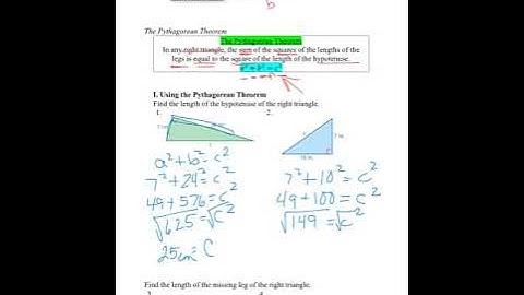 7.3 The Pythagorean Theorem