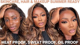 IN DEPTH STEP BY STEP HEAT PROOF, SWEAT PROOF, OIL PROOF MAKEUP ROUTINE GRWM FT RPGHAIR