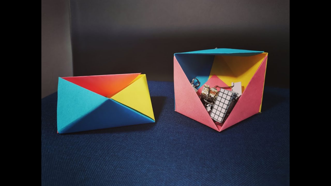 Cajita Organizadora De Papel Origami Youtube