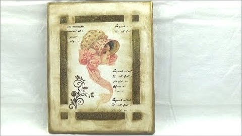 How to mixed media on canvas-vintage ricepaper decoupage/Μικτές τεχνικές σε καμβά